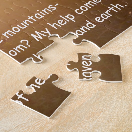 Puzzle Psaume 121:1-2 Mon aide vient de l'Éternel (Côté)