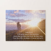 Puzzle Psaume 121:1-2 Mon aide vient de l'Éternel (Horizontal)