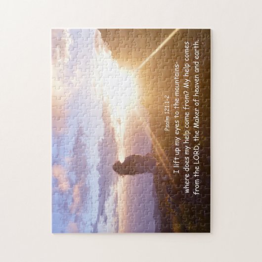 Puzzle Psaume 121:1-2 Mon aide vient de l'Éternel (Vertical)