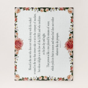 Puzzle Psaume 1 avec Flower Borders