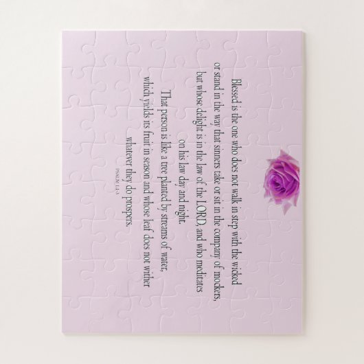 Puzzle Psaume 1, bless the One Does not, Pink Flower (Vertical)
