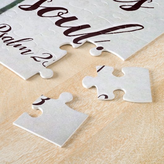 Puzzle Psaume 23:3 Il restaure mon âme Papes rouges Bible (Côté)