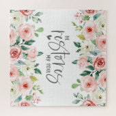 Puzzle Psaume 23:3 Il rétablit mon âme Bible Verse & Rose (Horizontal)