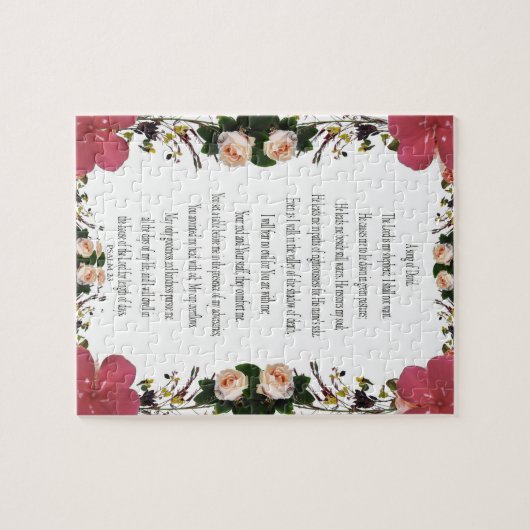 Puzzle Psaume 23, Cadre Fleur 110 pièces - Difficile (Horizontal)