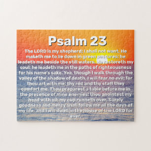 Puzzle Psaume 23 Red Ocean Sunset Bible Verse
