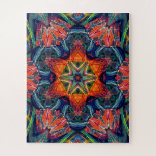 Puzzle Psychedelic Colorful Kaleidoscope Pattern