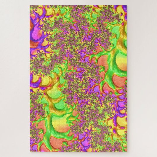 Puzzle Psychédélique Colorée Acide Trip Abstrait Fractal (Vertical)