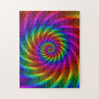 Puzzle psychédélique de spirale d'arc-en-ciel