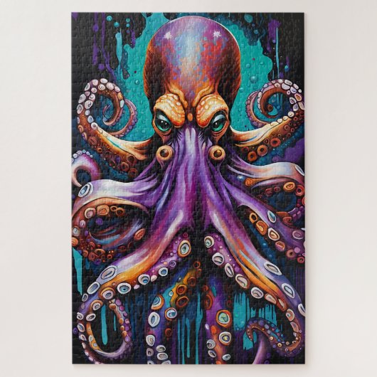 Puzzle Psychédélique Octopus - Encre Surréaliste (Vertical)