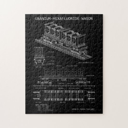 Puzzle PTW Wagon de fluorure d'uranium "Blueprint" Petit (Vertical)