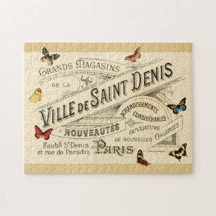 Puzzle Publicité française avec papillons vintage, Vs 2