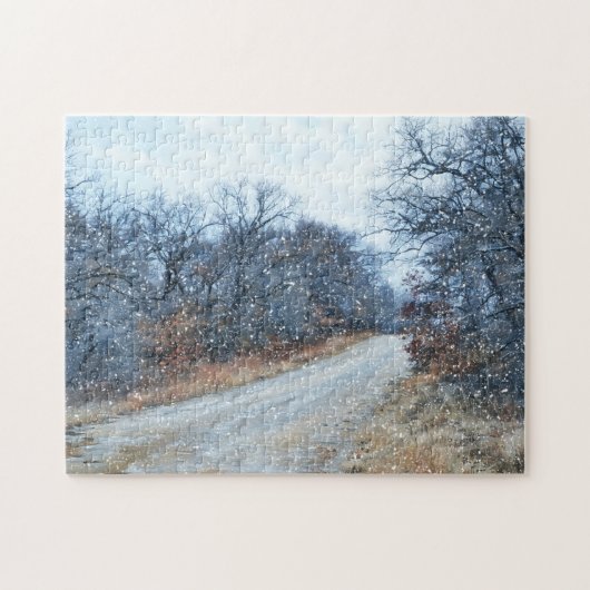 Puzzle Publié d'art hivernal de Snow Country Road (Horizontal)