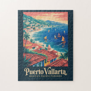 Puzzle Puerto Vallarta Mexique Illustration de voyage de