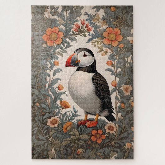 Puzzle Puffin Atlantique William Morris Inspiré Floral (Vertical)