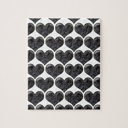 Puzzle Pug Hearts (Vertical)
