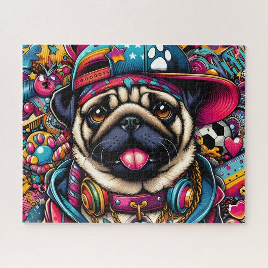 Puzzle Pug Hip Hop Mignon (Horizontal)