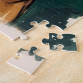 Puzzle Pug mangeant le chapeau de guirlande de Noël (Côté)