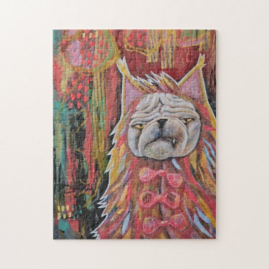 Puzzle Pug prétendant, un collage abstrait de masquage (Vertical)