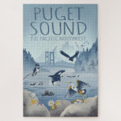 Puzzle Puget Sound - Pacific Northwest Travel Art (Vertical)