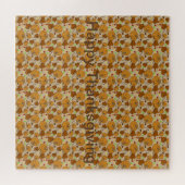 Puzzle Pumpkins leaves candy text Happy thanksgiving (Horizontal)