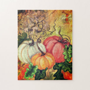 Puzzle Pumpkins - Watercolor -