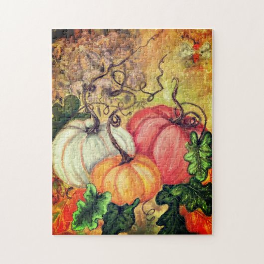 Puzzle Pumpkins - Watercolor - (Vertical)