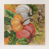 Puzzle Pumpkins - Watercolor Art - (Horizontal)