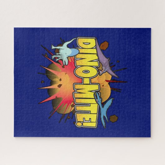 Puzzle Pun Dino-mite Dinosaure Lover Dynamite (Horizontal)