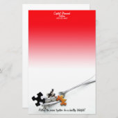 Puzzle punk Fork Red Ombre Briefpapier (Voorkant / Achterkant)