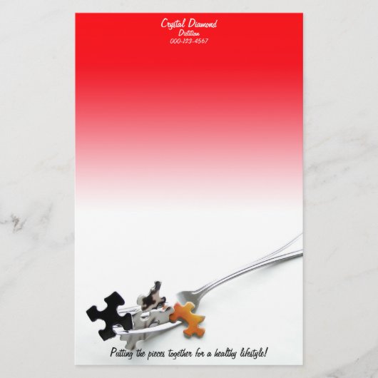 Puzzle punk Fork Red Ombre Briefpapier (Voorkant)