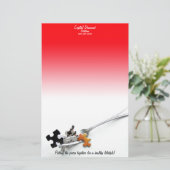 Puzzle punk Fork Red Ombre Briefpapier (Staand voorkant)