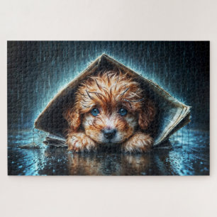 Puzzle Puppy mouillé à la recherche de chaleur et de conf