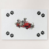 Puzzle Pups dalmate avec Firetruck & Pawprints (Horizontal)