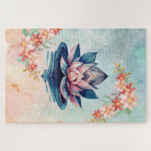 Puzzle Pureté Décorative – Sérénité du Lotus Rose (Horizontal)