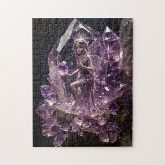 Puzzle Purple Amethyst Crystals Magical Fairy (Vertical)