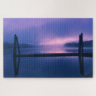 Puzzle Purple and Pink Sunrise Water Landscape Reflection