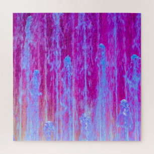 Puzzle Purple & Blue Digital Abstract Art