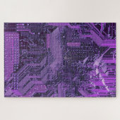 Puzzle Purple Cyber Circuit Board Tech Electronique (Horizontal)