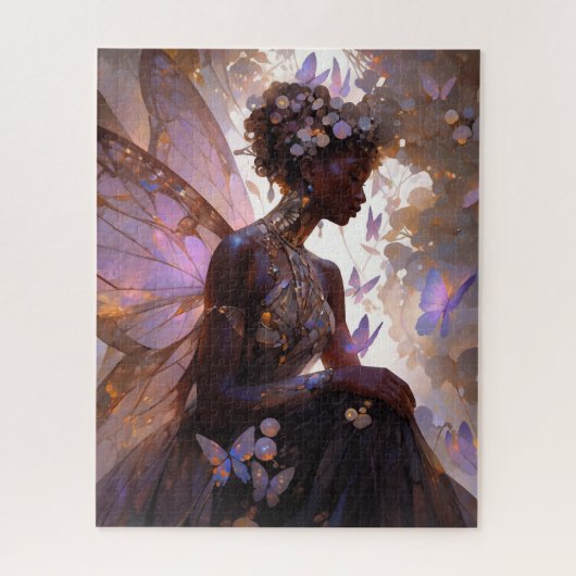 Puzzle Purple Fairy African American Imaginaire Art (Vertical)
