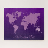 Puzzle Purple Gradient World Map Earth Travel Ajouter un  (Horizontal)