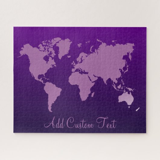 Puzzle Purple Gradient World Map Earth Travel Ajouter un  (Horizontal)