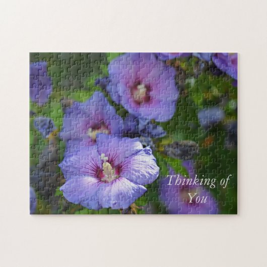 Puzzle Purple Hibiscus Garden Flowers Penser à vous (Horizontal)