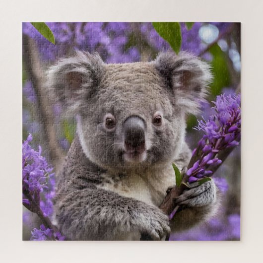 Puzzle Purple Jacaranda Koala Ours, (Vertical)