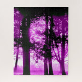Puzzle Purple Light with Silhouette Trees (Vertical)