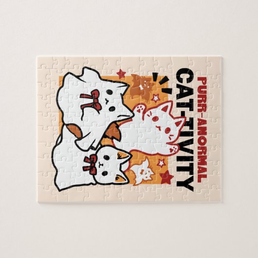 Puzzle Purr-anormal Cat Cat mignonne Halloween Conception (Horizontal)
