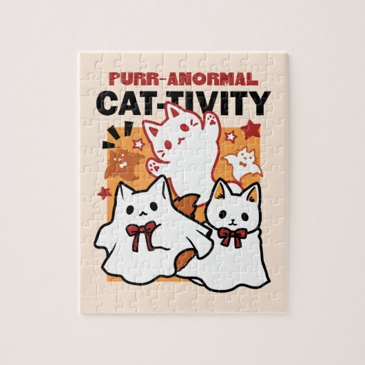 Puzzle Purr-anormal Cat Cat mignonne Halloween Conception (Vertical)