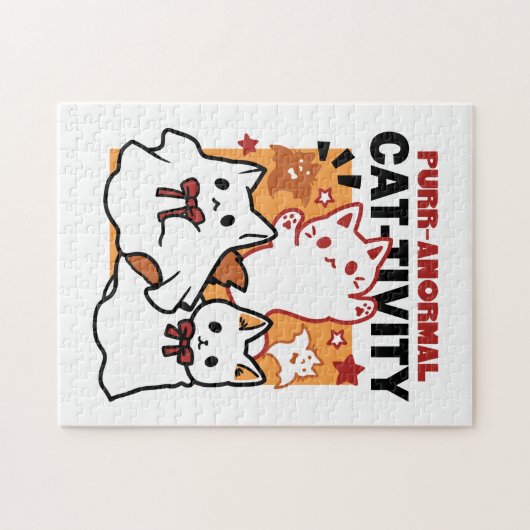 Puzzle Purr-anormal Cat Cat mignonne Halloween Conception (Horizontal)