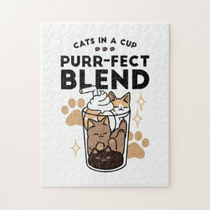 Puzzle Purr-fect Blend : Cat and Coffee Art for Pet Lover