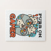 Puzzle Purr On Gamer - Conception De Jeu De Chat Cute (Horizontal)