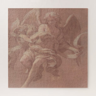 Puzzle Putto et ange tenant une banderole
